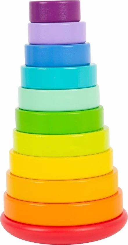 Small Foot Company Small Foot - Stacking Tower Shape-Fitting Rainbow 1 Small Foot Company Small Foot - Stacking Tower Shape-Fitting Rainbow