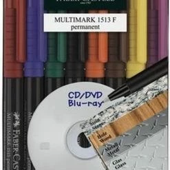 Faber-Castell Marker Faber Castell Multimark Permanent F Etui Met 8 Stuks FC-151309