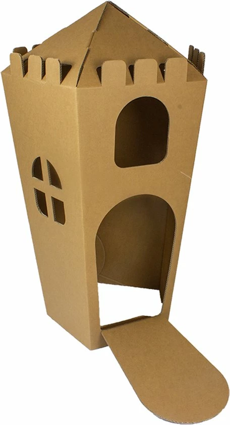 Kartonnen Speel Kasteel - Speelhuisje - Sinterklaas Cadeau - Hobbykarton - KarTent 2 Kartonnen Speel Kasteel - Speelhuisje - Sinterklaas Cadeau - Hobbykarton - KarTent - Afbeelding 2