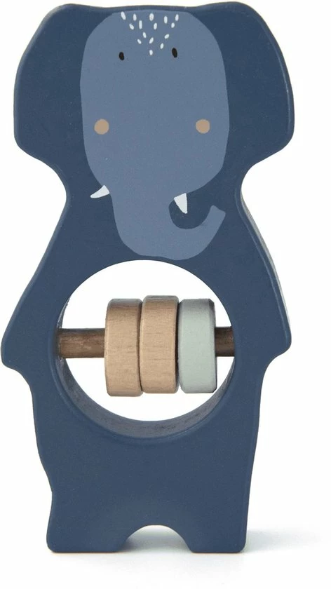 Trixie Rammelaar Mrs. Elephant Junior 11 X 5 Cm Hout Blauw 2 Trixie Rammelaar Mrs. Elephant Junior 11 X 5 Cm Hout Blauw - Afbeelding 2