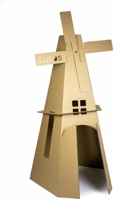 Kartonnen Windmolen - Cadeau Van Duurzaam Karton - Hobbykarton - KarTent 2 Kartonnen Windmolen - Cadeau Van Duurzaam Karton - Hobbykarton - KarTent - Afbeelding 2