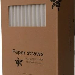 Natural Tableware Natural Straws Papieren Rietjes - 21 Cm - Wit - 250 Stuks - 100% Composteerbaar