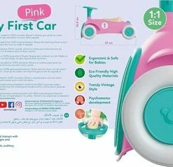 Baby Clementoni - Mijn Eerste Loopauto Roze, Ride On Speelgoedauto, Rijspeelgoed -Duurzamer-speelgoed Winkel 550x239 3