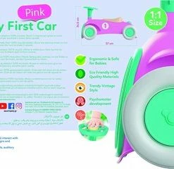 Baby Clementoni - Mijn Eerste Loopauto Roze, Ride On Speelgoedauto, Rijspeelgoed -Duurzamer-speelgoed Winkel 550x240