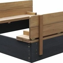 AXI Ella XL Houten Zandbak In Antraciet/Bruin- Met Zitbankjes En Deksel - FSC Hout - 120x120x20cm - Zandbak Voor Kinderen -Duurzamer-speelgoed Winkel 550x247 1