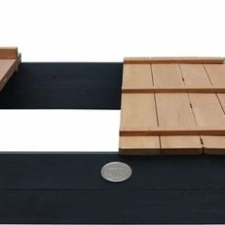 AXI Ella XL Houten Zandbak In Antraciet/Bruin- Met Zitbankjes En Deksel - FSC Hout - 120x120x20cm - Zandbak Voor Kinderen -Duurzamer-speelgoed Winkel 550x253