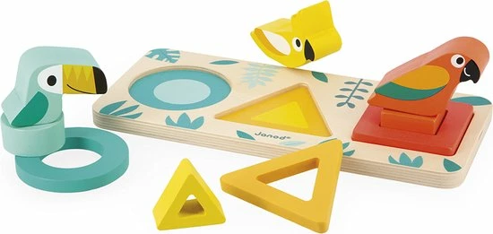 Janod Tropik - Drie Vormen Vogels 8 Janod Tropik - Drie Vormen Vogels - Afbeelding 8