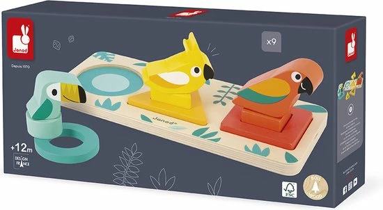 Janod Tropik - Drie Vormen Vogels 1 Janod Tropik - Drie Vormen Vogels