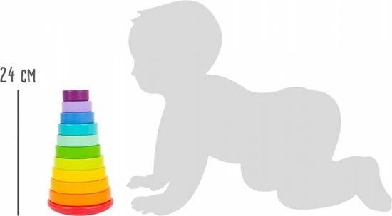 Small Foot Company Small Foot - Stacking Tower Shape-Fitting Rainbow 8 Small Foot Company Small Foot - Stacking Tower Shape-Fitting Rainbow - Afbeelding 8