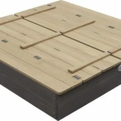 AXI Ella XL Houten Zandbak In Grijs/Bruin - Met Zitbankjes En Deksel - FSC Hout - 120x120x20cm - Zandbak Voor Kinderen -Duurzamer-speelgoed Winkel 550x307 2