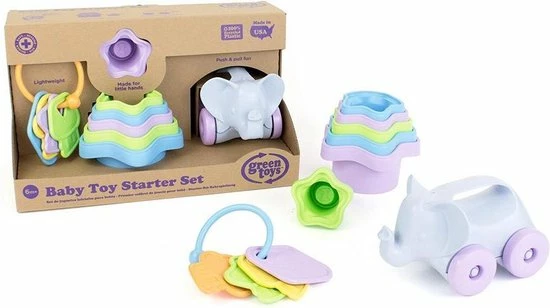 Green Toys Baby Cadeau - Sleutel Rammelaar - Stapelaar - Trekolifant 7 Green Toys Baby Cadeau - Sleutel Rammelaar - Stapelaar - Trekolifant - Afbeelding 7