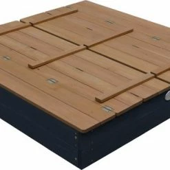 AXI Ella XL Houten Zandbak In Antraciet/Bruin- Met Zitbankjes En Deksel - FSC Hout - 120x120x20cm - Zandbak Voor Kinderen -Duurzamer-speelgoed Winkel 550x308