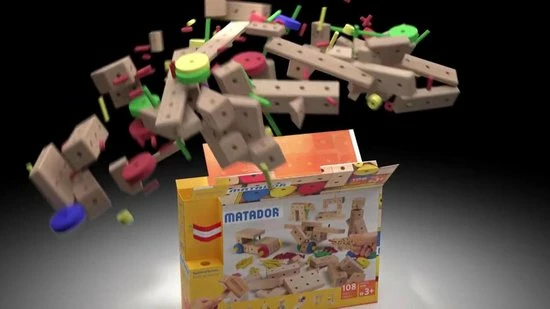 Matador Maker 3+ 108-delig Ki2 Houten Bouwset 2 Matador Maker 3+ 108-delig Ki2 Houten Bouwset - Afbeelding 2