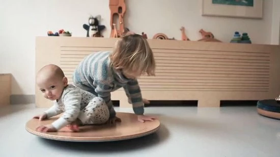 Wobbel 360 - Blank Gelakt Balansbord Ecovilt Muis 2 Wobbel 360 - Blank Gelakt Balansbord Ecovilt Muis - Afbeelding 2