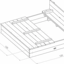 AXI Ella XL Houten Zandbak In Antraciet/Bruin- Met Zitbankjes En Deksel - FSC Hout - 120x120x20cm - Zandbak Voor Kinderen -Duurzamer-speelgoed Winkel 550x323
