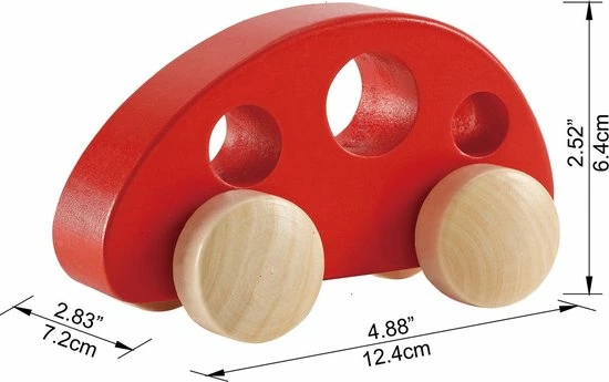 Hape | Houten Mini Bus - Rood 2 Hape | Houten Mini Bus - Rood - Afbeelding 2