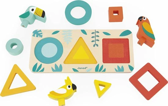 Janod Tropik - Drie Vormen Vogels 5 Janod Tropik - Drie Vormen Vogels - Afbeelding 5