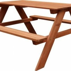 Duurzamer-speelgoed Winkel 18 Sunny Dave Picknicktafel In Bruin - Multifunctonele Picknick Tafel Voor Kinderen - FSC Hout - 89x89x50cm