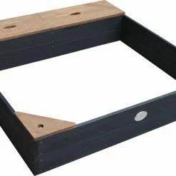 AXI Amy Houten Zandbak Antraciet/Bruin - Incl. Beschermhoes, Opbergruimte En Zitbankjes - FSC Hout - 115x115cm -Duurzamer-speelgoed Winkel 550x355 6