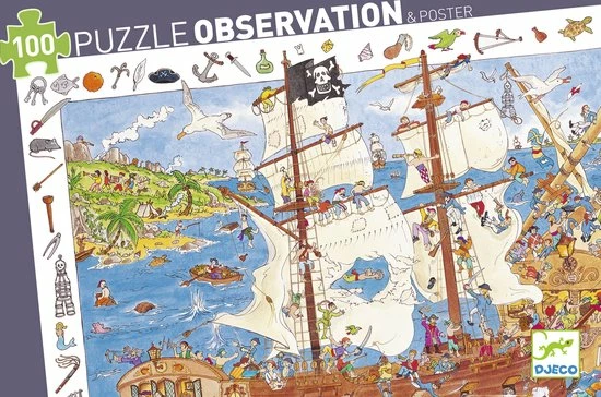 Djeco De Piraten In Aanval - 100 Stukjes 2 Djeco De Piraten In Aanval - 100 Stukjes - Afbeelding 2