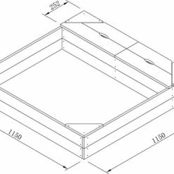 AXI Amy Houten Zandbak Antraciet/Bruin - Incl. Beschermhoes, Opbergruimte En Zitbankjes - FSC Hout - 115x115cm -Duurzamer-speelgoed Winkel 550x366 135