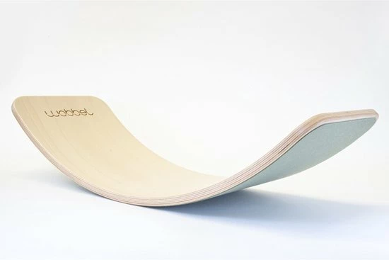 Wobbel Original Lucht (blauw) - Linnen / Whitewash Houten Balance Board Van 90 Cm Met Blauw Wolvilt 1 Wobbel Original Lucht (blauw) - Linnen / Whitewash Houten Balance Board Van 90 Cm Met Blauw Wolvilt