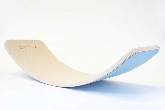 Wobbel Original Lucht (blauw) - Linnen / Whitewash Houten Balance Board Van 90 Cm Met Blauw Wolvilt 7 Wobbel Original Lucht (blauw) - Linnen / Whitewash Houten Balance Board Van 90 Cm Met Blauw Wolvilt - Afbeelding 7