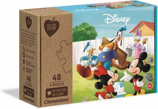 Disney Legpuzzel Mickey Junior 3-in-1 Karton 144 Stukjes 4 Disney Legpuzzel Mickey Junior 3-in-1 Karton 144 Stukjes - Afbeelding 4