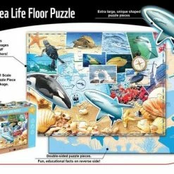 Duurzamer-speelgoed Winkel 29 WWF - Vloer Puzzel – Wereld Natuur Fonds Puzzel – Zee Puzzel – Dieren Puzzel – Puzzel 48 Stukken – Wilde Haaien – Dubbelzijdige Puzzel - Puzzel Volwassenen - Puzzel Voor Baby's En Kinderen