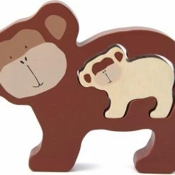 Trixie Houten Babypuzzel | Mr. Monkey | Baby Puzzle | Speelgoed