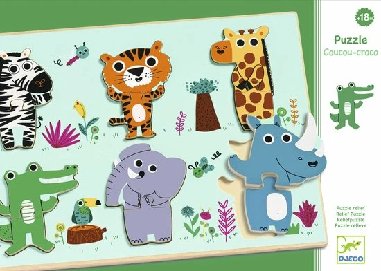 Djeco Koekoek Krokodil - 12 Stukjes 3 Djeco Koekoek Krokodil - 12 Stukjes - Afbeelding 3