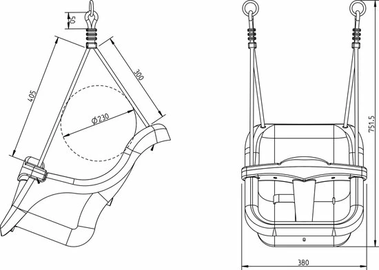 AXI Baby Schommel In Grijs/Wit Met Zitje In Blauw/Geel - FSC Hout - Babyschommel Voor Kindjes Van 9-36 Maanden - Met 4 Grondankers 8 AXI Baby Schommel In Grijs/Wit Met Zitje In Blauw/Geel - FSC Hout - Babyschommel Voor Kindjes Van 9-36 Maanden - Met 4 Grondankers - Afbeelding 8