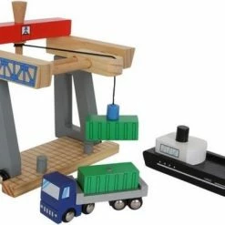 Small Foot Company Small Foot - Container Terminal Haven Speelset- Hout Speelgoed - Duurzaam
