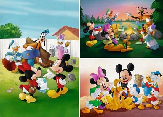 Disney Legpuzzel Mickey Junior 3-in-1 Karton 144 Stukjes 2 Disney Legpuzzel Mickey Junior 3-in-1 Karton 144 Stukjes - Afbeelding 2