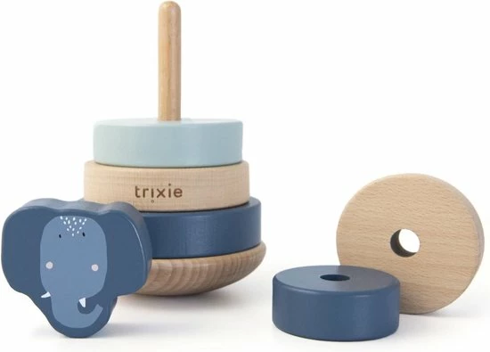 Trixie Houten Stapeltoren | Mrs. Elephant | Stacking Toy | Tower | Olifant | Speelgoed 2 Trixie Houten Stapeltoren | Mrs. Elephant | Stacking Toy | Tower | Olifant | Speelgoed - Afbeelding 2