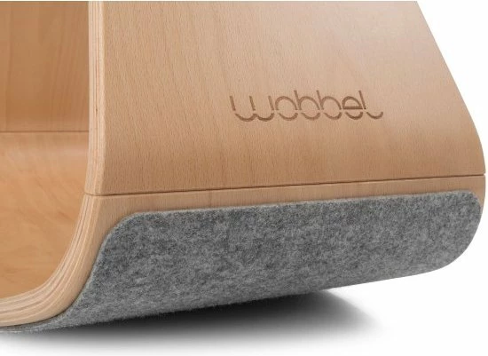 Wobbel Up Baby Muis - Houten Balans Zitje Met Lichtgrijs Persvilt - Zithoogte 32.5 Cm 2 Wobbel Up Baby Muis - Houten Balans Zitje Met Lichtgrijs Persvilt - Zithoogte 32.5 Cm - Afbeelding 2