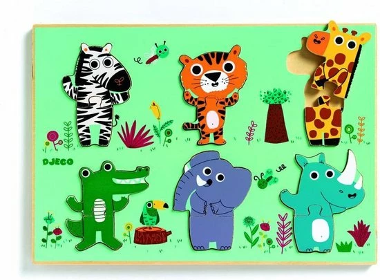 Djeco Koekoek Krokodil - 12 Stukjes 1 Djeco Koekoek Krokodil - 12 Stukjes