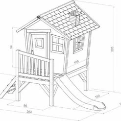 AXI Robin Speelhuis In Bruin/Wit - Met Verdieping En Paarse Glijbaan - Speelhuisje Voor De Tuin / Buiten - FSC Hout - Speeltoestel Voor Kinderen -Duurzamer-speelgoed Winkel 550x406 6