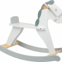 Merkloos Hobbelpaard Skandi Junior Hout 70 Cm Wit/grijs