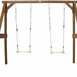AXI Dubbele Houten Schommel In Bruin - FSC Hout - Vrijstaande Schommelset Met 2 Houten Schommelzitjes - Schommelset Voor Kinderen - 10 Jaar Garantie!