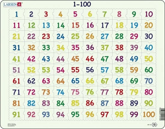 Larsen Legpuzzel Maxi Leren Tellen - 100 Stukjes 4 Larsen Legpuzzel Maxi Leren Tellen - 100 Stukjes - Afbeelding 4