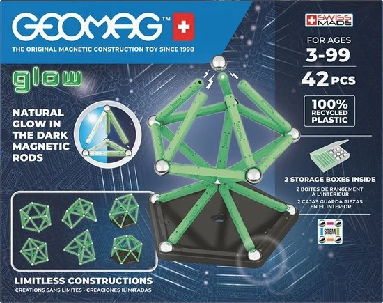 Geomag Glow Set Recycled - 42-delig 3 Geomag Glow Set Recycled - 42-delig - Afbeelding 3