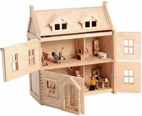 Plantoys Houten Victoriaans Poppenhuis 3 Plantoys Houten Victoriaans Poppenhuis - Afbeelding 3