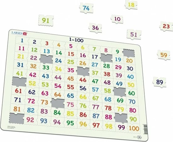 Larsen Legpuzzel Maxi Leren Tellen - 100 Stukjes 2 Larsen Legpuzzel Maxi Leren Tellen - 100 Stukjes - Afbeelding 2