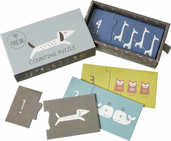 Fresk Tel Puzzel - Kinderpuzzel - Leren Tellen - Dieren 1 Fresk Tel Puzzel - Kinderpuzzel - Leren Tellen - Dieren