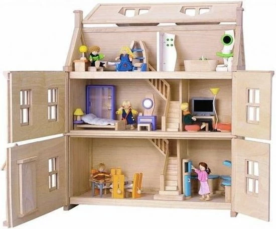 Plantoys Houten Victoriaans Poppenhuis 4 Plantoys Houten Victoriaans Poppenhuis - Afbeelding 4
