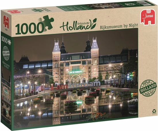 Jumbo Premium Collection Puzzel Amsterdam Rijksmuseum By Night - Legpuzzel - 1000 Stukjes 1 Jumbo Premium Collection Puzzel Amsterdam Rijksmuseum By Night - Legpuzzel - 1000 Stukjes