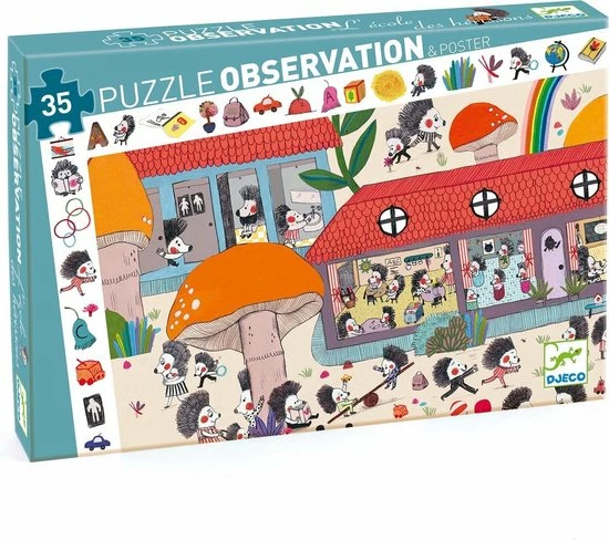 Djeco - Puzzel - Egelschool - 35 Stukjes 1 Djeco - Puzzel - Egelschool - 35 Stukjes