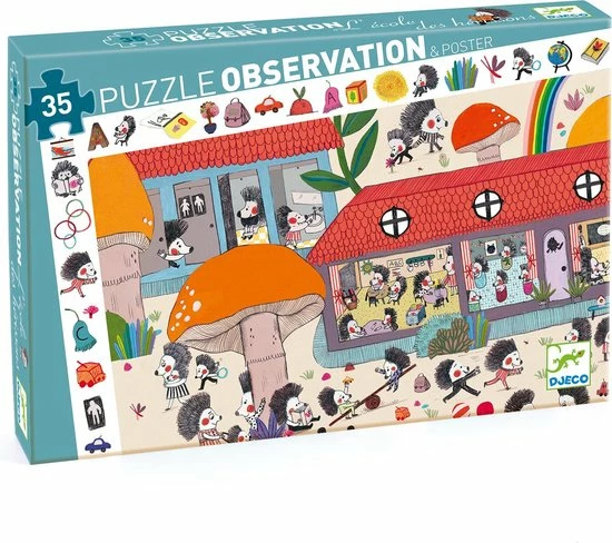 Djeco - Puzzel - Egelschool - 35 Stukjes 2 Djeco - Puzzel - Egelschool - 35 Stukjes - Afbeelding 2