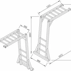 AXI Beach Tower Klimrek In Grijs/Wit - Aanbouw Module Van Hout Voor Speeltoestel Beach Tower - Klim Accessoire Van 205,7cm -Duurzamer-speelgoed Winkel 550x492 1